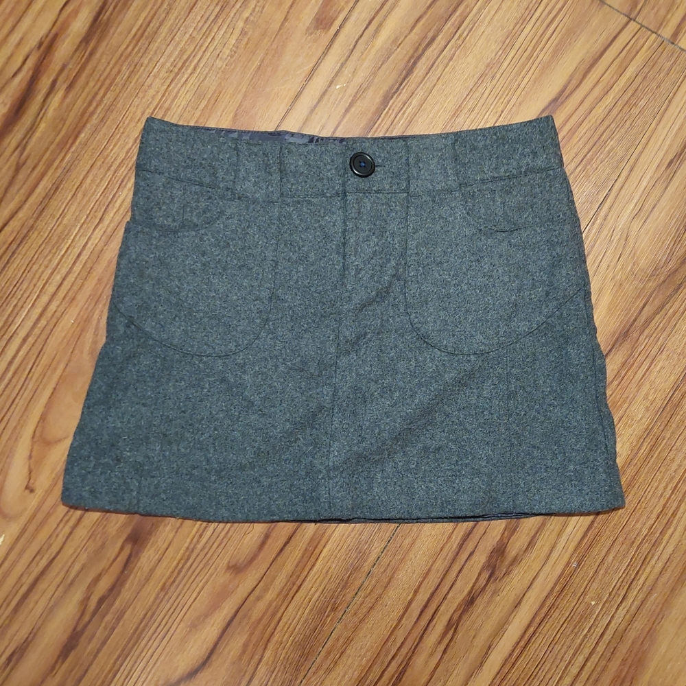 Tangents Vintage Grey Wool Mini Skirt